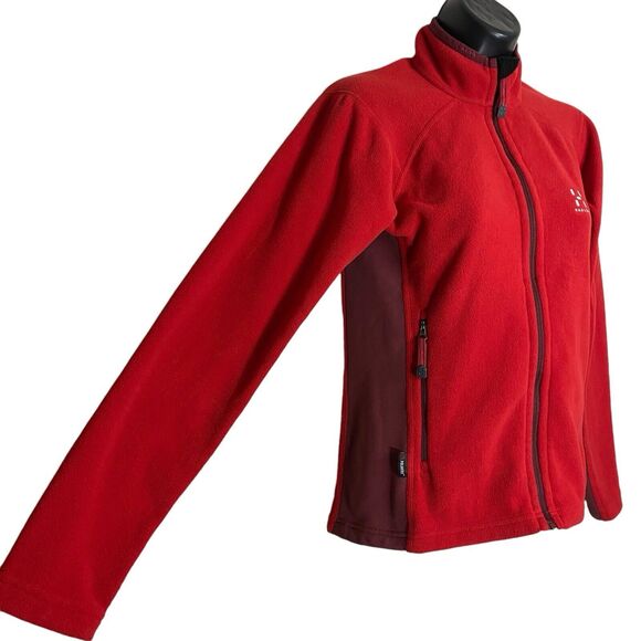 Haglofs Fleece Jacket Womens XS Polartec Red Full Zip High Neck Gorpcore Hiking - Picture 5 of 16